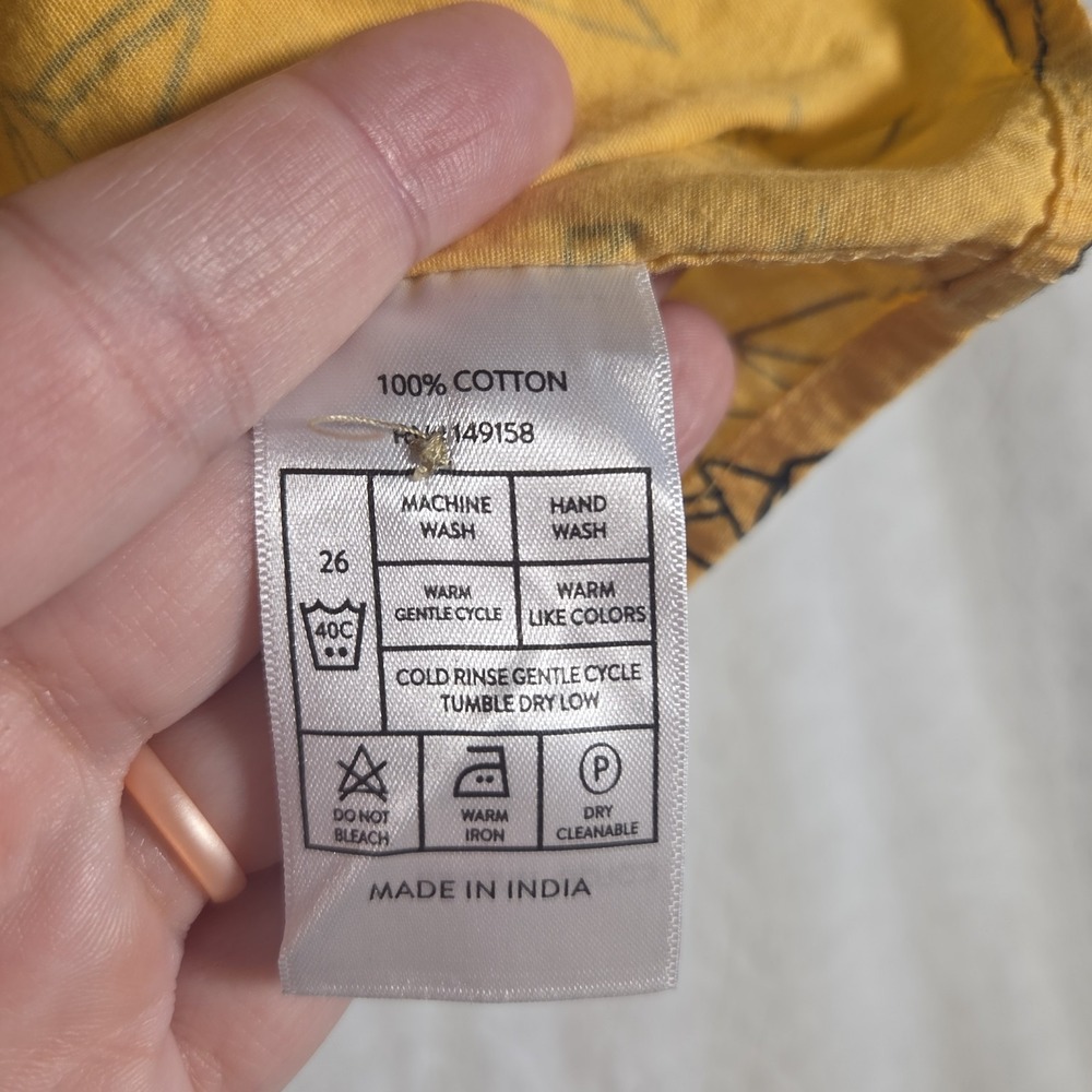 Craft+Flow Origami Dinosaur Shirt Kids 4-5 Mustard Yellow Short Sleeve Button Up - Picture 5 of 8
